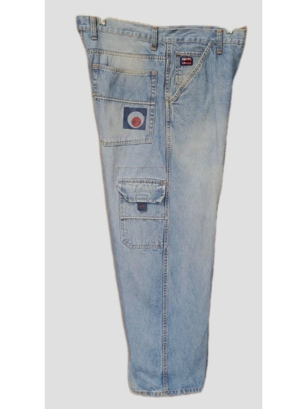 Vintage Bugle Boy Jeans Mens 34x28 Blue Cargo Pockets Streetwear Skate Y2K